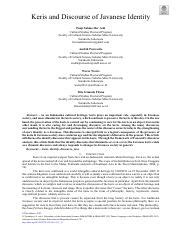  Xenophobia and the Construction of Identity: A Study on Javanese Literature - Unveiling the Shadow Play of Fear and Belonging